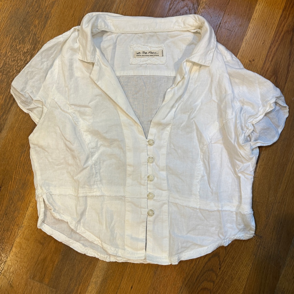 We The Free Cream Button-Up Shirt